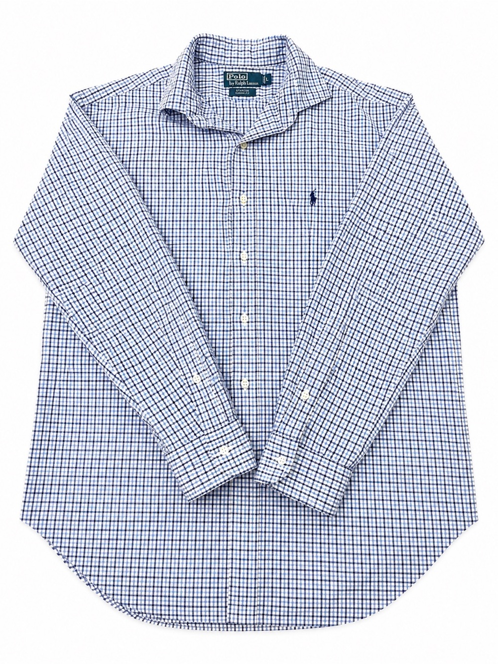 Polo by Ralph Lauren Navy and White Check Button-Down Shirt